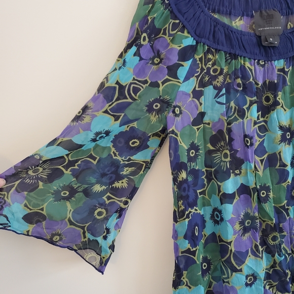 Anna Sui for Anthropologie flowy silk floral top - Picture 4 of 4